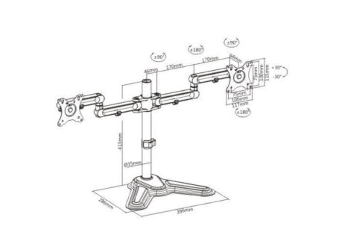 Support à poser - 2 écrans 17 à 32''  - Accessoire écran Grosbill - 1