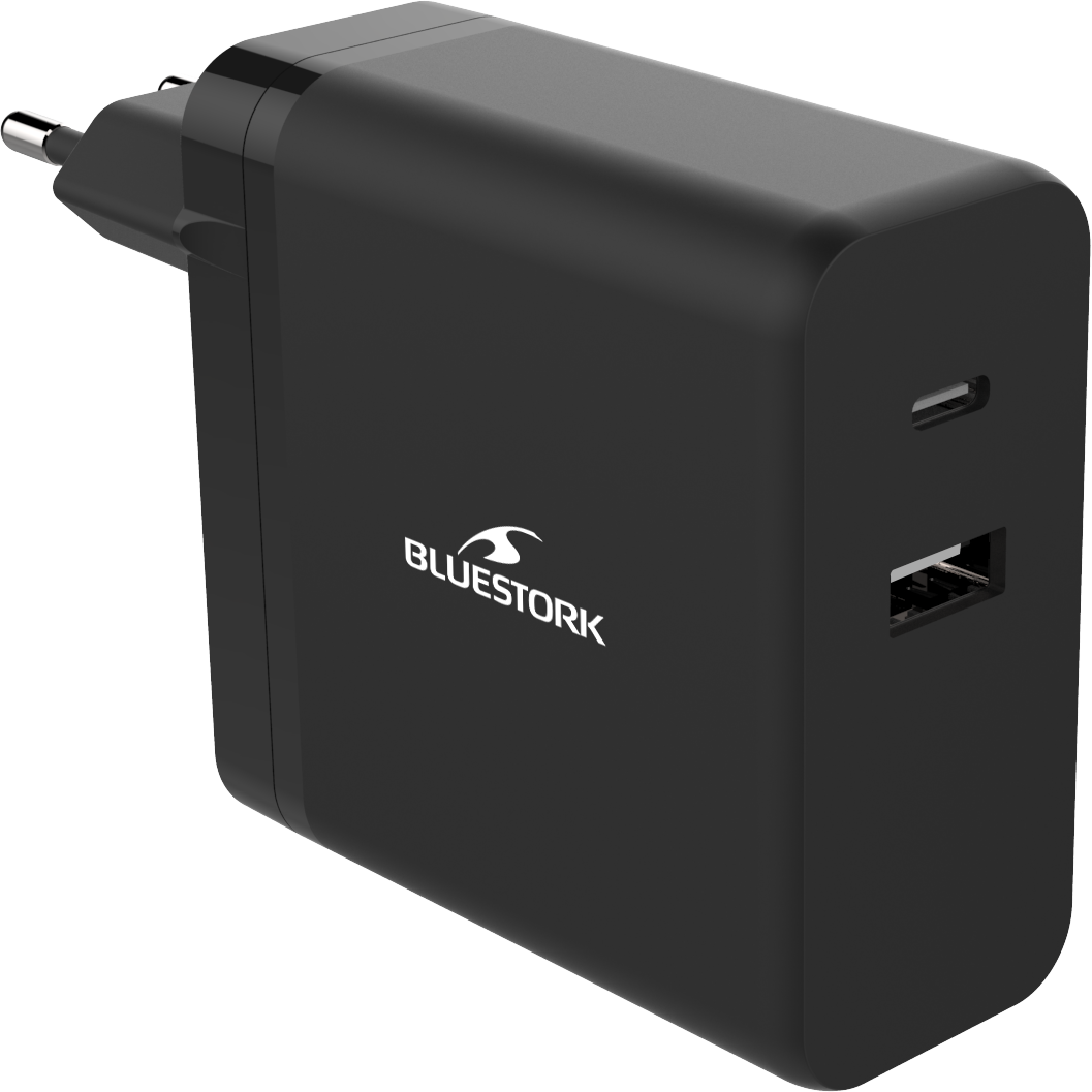 Bluestork Chargeur secteur vers USB et USB-C - 65W - Noir (NB-PW-65-C) - Achat / Vente Accessoire alimentation sur grosbill.com - 3