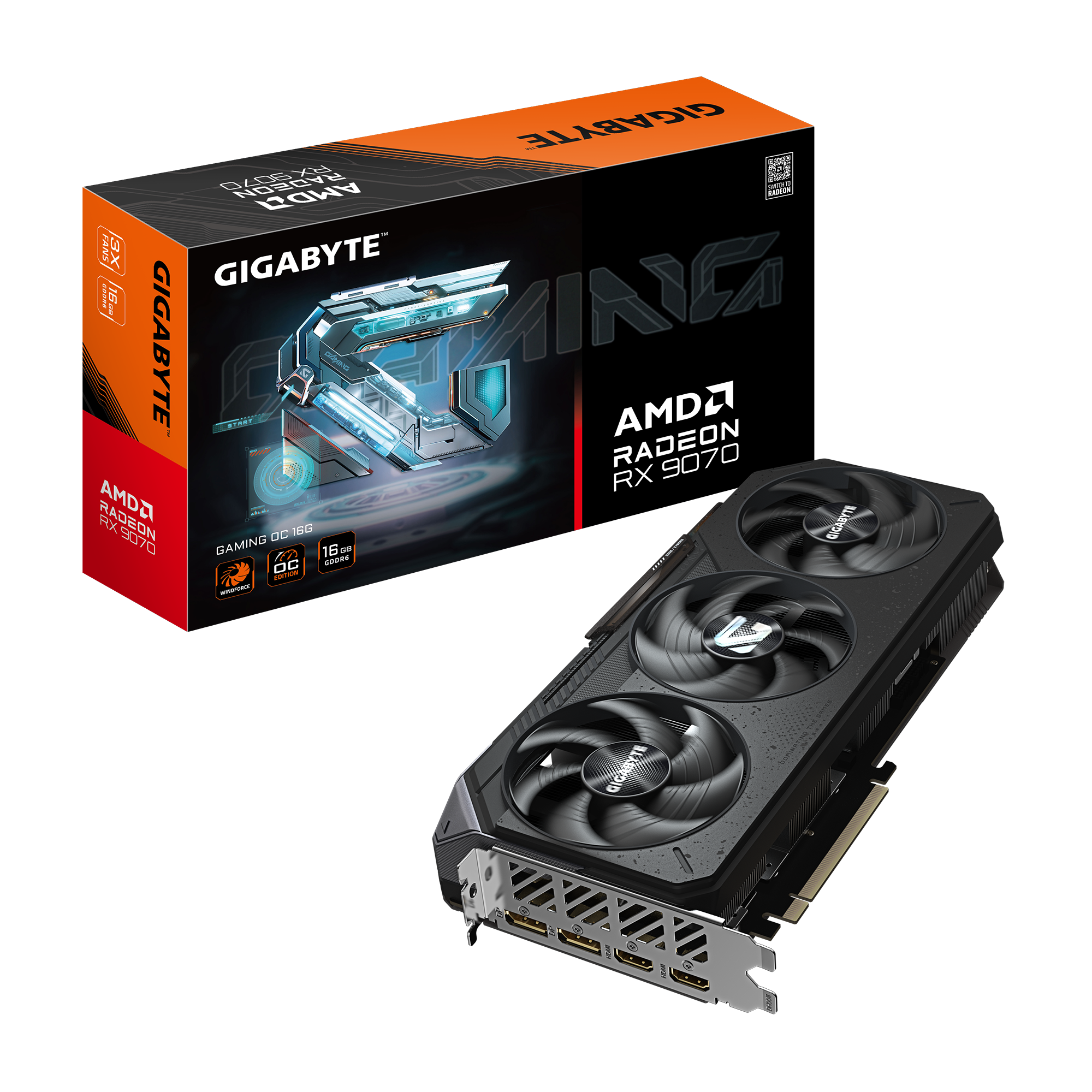 Gigabyte Radeon RX 9070 GAMING OC 16G  - Carte graphique Gigabyte - 0