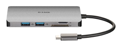 8 Ports - USB-C vers HDMI/Eth/USB/USB-C/microSD/SD - D-Link - 2