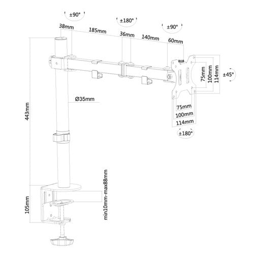 NewStar FlatScreen Desk Mount 10-32" - Achat / Vente sur grosbill.com - 2