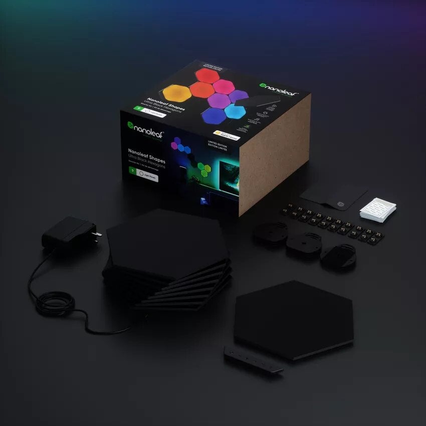 Nanoleaf Shapes Black Hexagons Starter Kit - 9 pièces (NL42-0102HX-9PK) - Achat / Vente Objet connecté / Domotique sur grosbill.com - 1