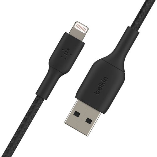 Lightning to USB-A Cable Braid 2M Black - Achat / Vente sur grosbill.com - 1