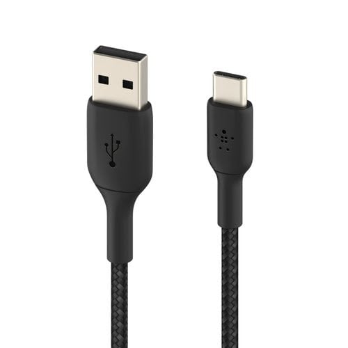 USB-A to USB-C Cable Braided 1M Black - Achat / Vente sur grosbill.com - 3