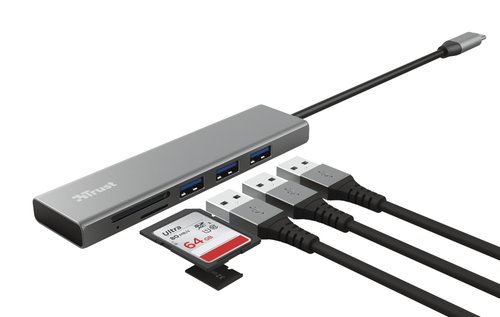 Hub USB-C HALYX 5 ports/3 USB/1 SD/1 micro-SD - Trust - 1