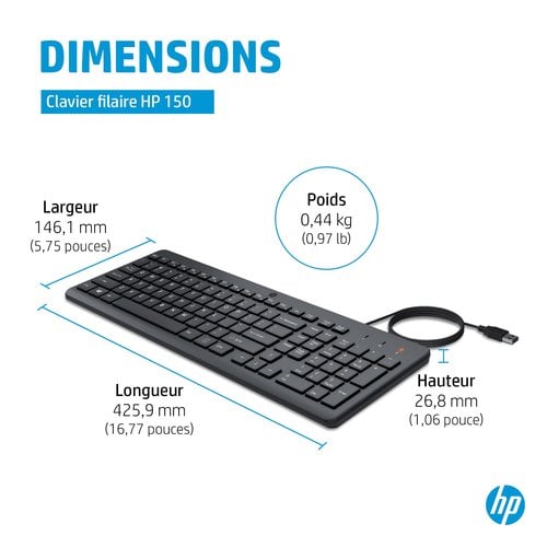 HP 150 WD KBD - Achat / Vente sur grosbill.com - 2