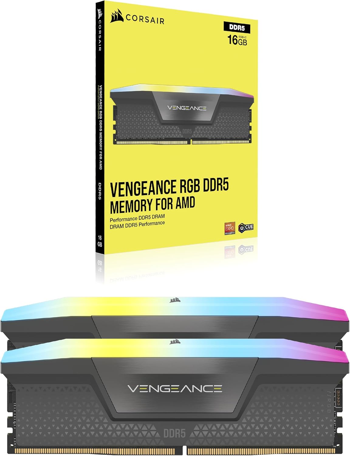 Corsair Vengeance RGB 64Go (2x32Go) DDR5 6000MHz - Mémoire PC Corsair sur grosbill.com - 1