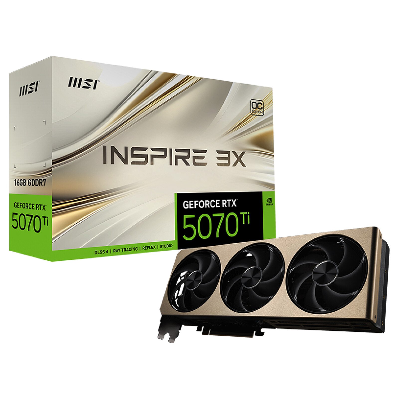 Carte graphique MSI GeForce RTX 5070 Ti 16G INSPIRE 3X OC PLUS Grosbill