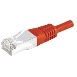 Cordon RJ45 Cat 6, S/FTP Rouge - 10m - Connectique réseau - 0