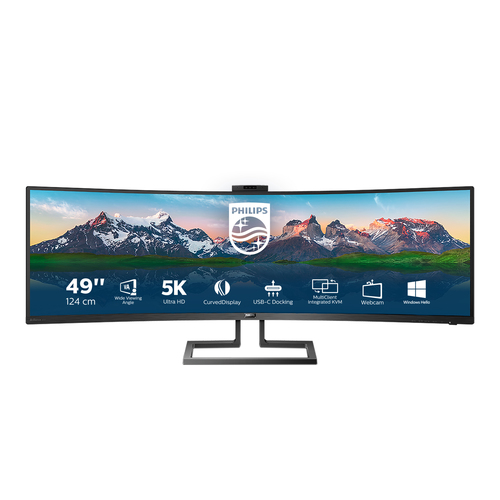 image produit Philips 499P9H - 49" CURVE 5120x1440 5ms USB-C Webcam Grosbill