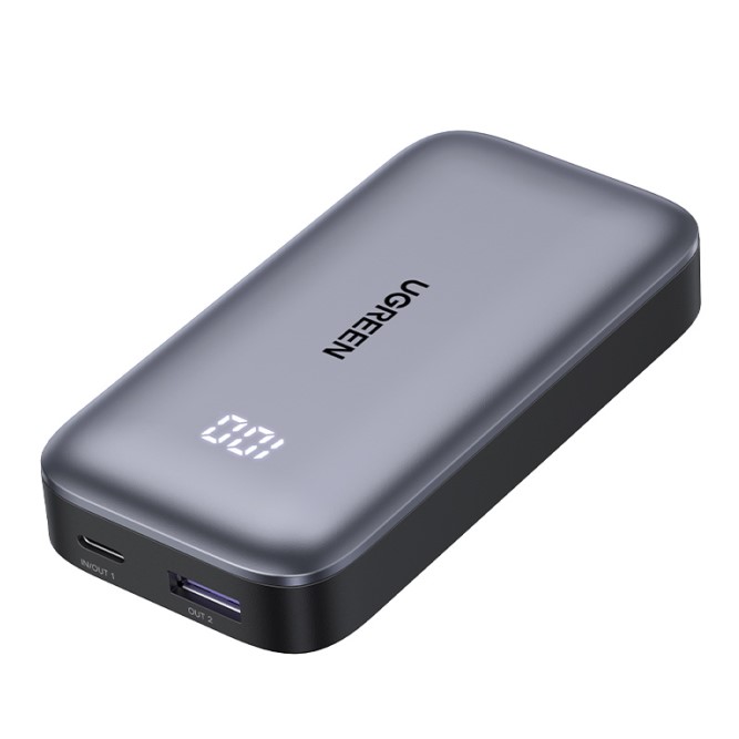 Batterie externe USB-C + USB-A/10000mAh/30W/Gris - Connectique PC/Téléphonie  - 0