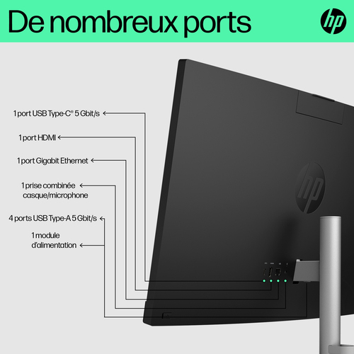 HP 24-cr0009nf 23.8"FHD/i5-1335U/16Go/512Go/W11 Blanc - All-In-One PC/MAC - 3