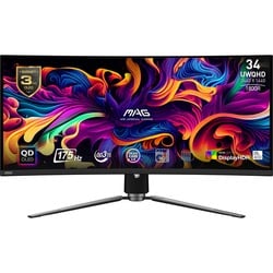 image produit MSI MAG 341CQP - 34" CURVE QD-OLED UWQHD 175Hz 0.03ms USB-C KVM Grosbill