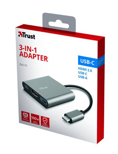 Adaptateur DALYX USB-C 3 en 1 - Accessoire PC portable Trust - 5