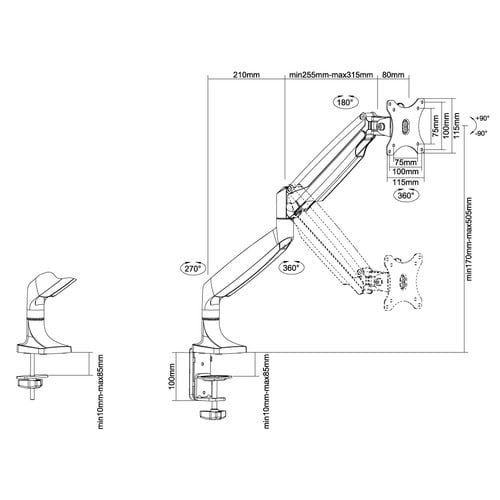 NeoMounts Desk mount 10-32" - Achat / Vente sur grosbill.com - 2