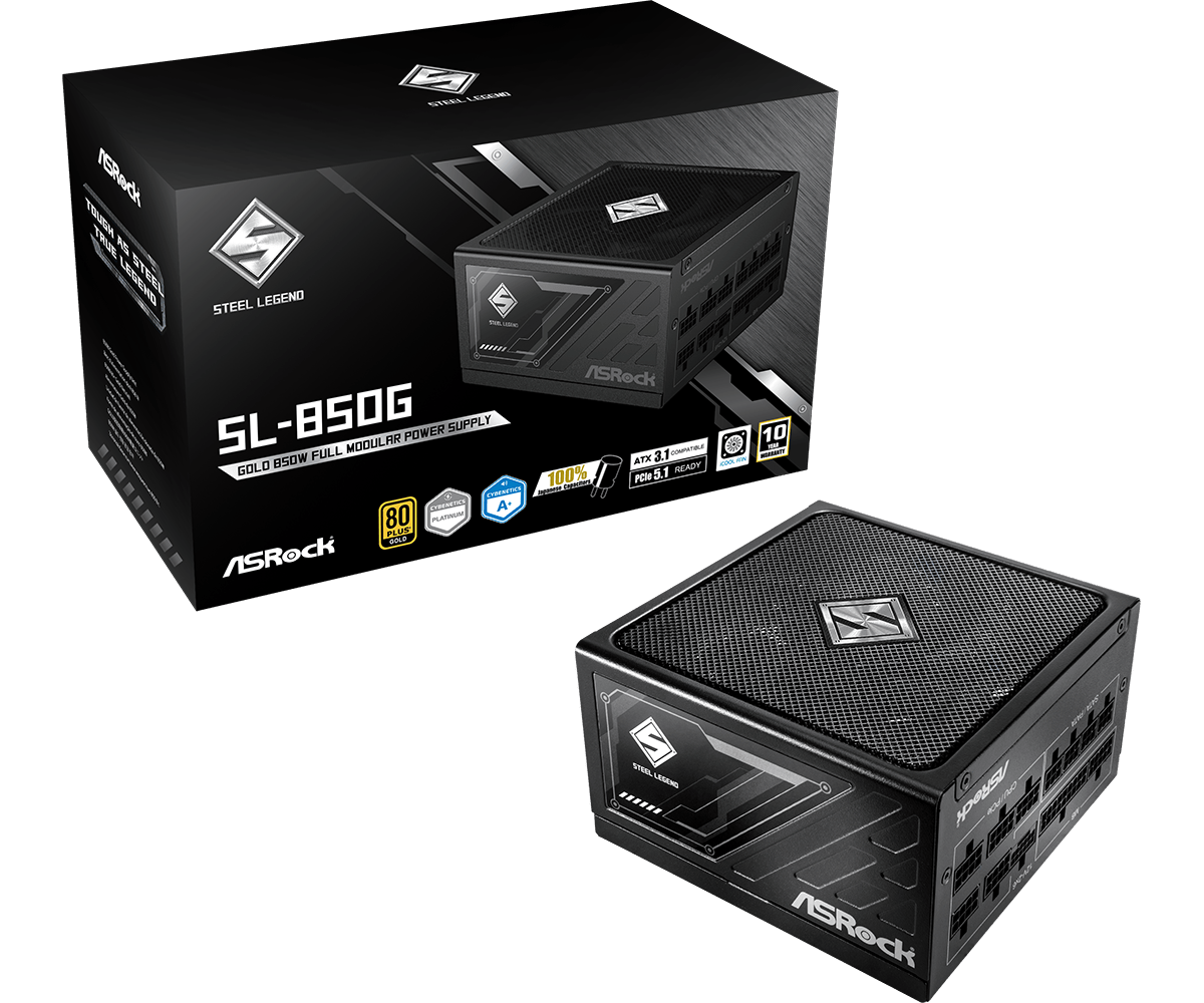 ASRock Steel Legend SL-850G - 850W - 80+ Gold - Noir (90-UXS085-GFEAAA) - Achat / Vente Alimentation sur grosbill.com - 0