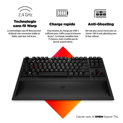 Clavier TKL sans fil OMEN Spacer Noir - Achat / Vente sur grosbill.com - 6