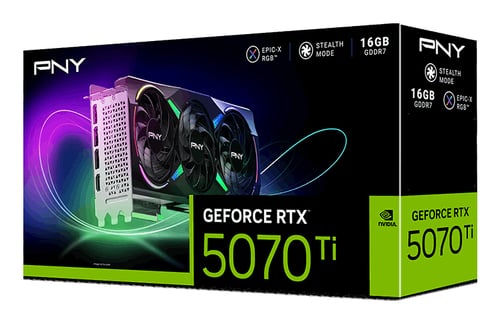 PNY RTX 5070Ti 16GB ARGB Overclocked Triple Fan - Carte graphique - 9