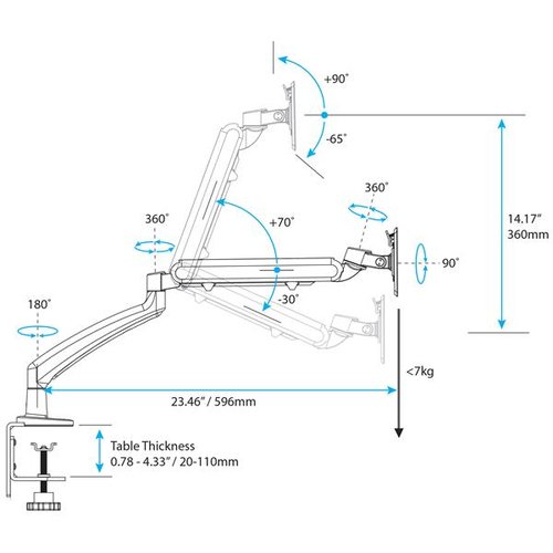 Single Monitor Arm - Slim Profile - Achat / Vente sur grosbill.com - 5