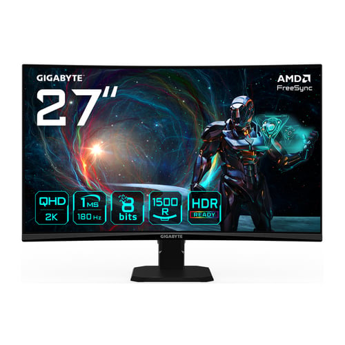 Ecran PC Gigabyte GS27QCA - 27" CURVE QHD 180Hz VA 1ms HDR Adaptive Sync Grosbill