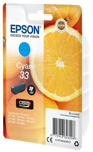 Epson - Cyan - C13T33424012 - Achat / Vente Consommable imprimante sur grosbill.com - 1