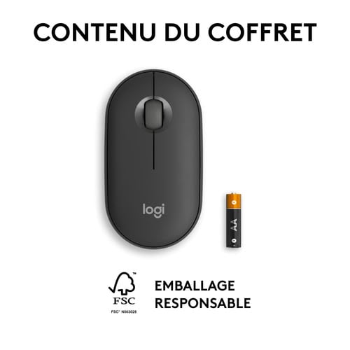 Logitech PEBBLE M350S Graphite - Souris PC Logitech - grosbill.com - 9