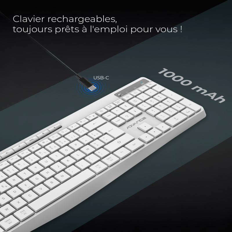 Advance R TYPE Blanc Sans fil/RGB/Batterie/IPX4/Win et Mac - Clavier PC - 5