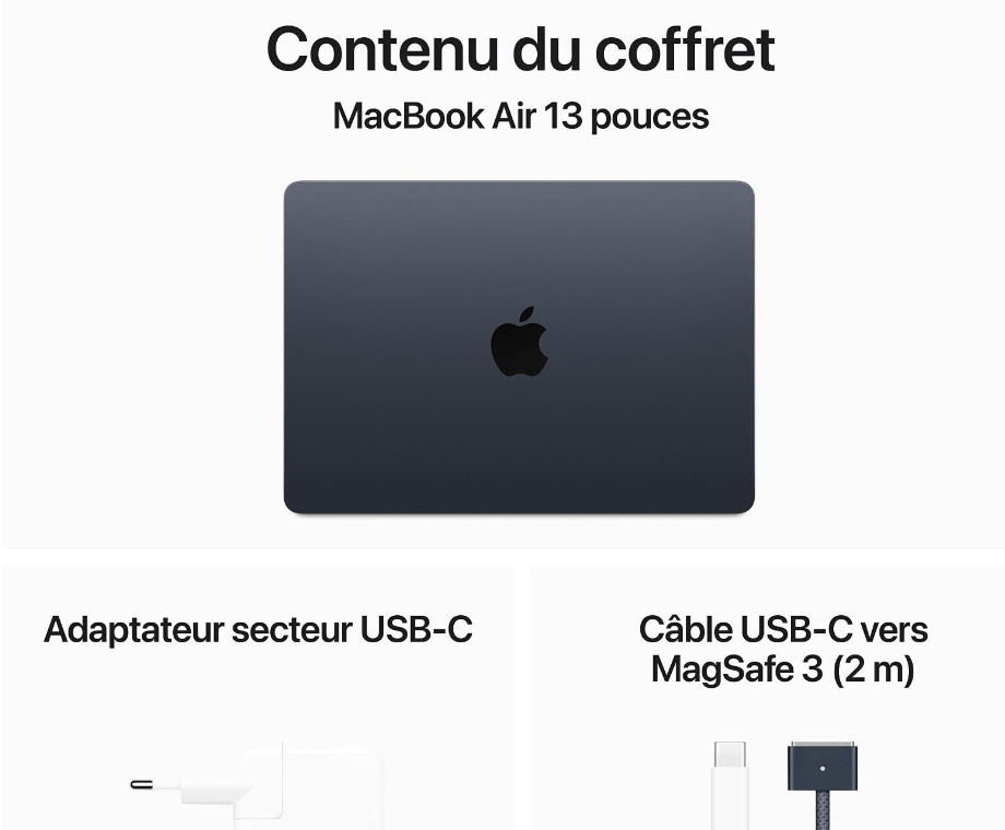 Apple Macbook Air M3 15" 24Go/512Go Minuit (MC9L4FN/A) - Achat / Vente MacBook sur grosbill.com - 3