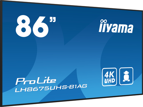 Iiyama LH8675UHS-B1AG - 85" 4K/IPS/Android/RJ45/WiFi (LH8675UHS-B1AG) - Achat / Vente Affichage dynamique sur grosbill.com - 4