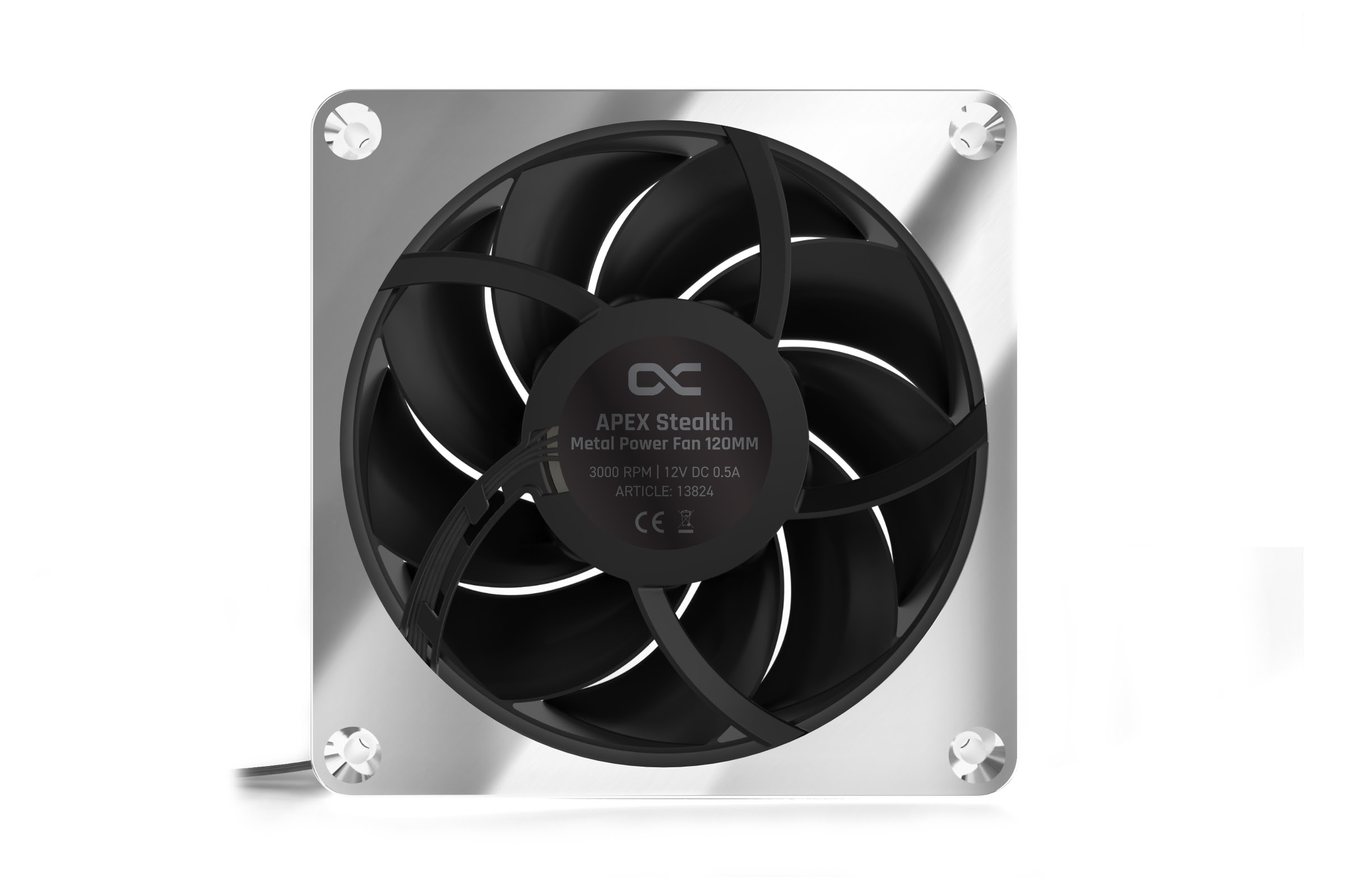 Alphacool Apex Stealth Metal 120mm-3000rpm Chrome Pack de 3 - Ventilateur boîtier - 6