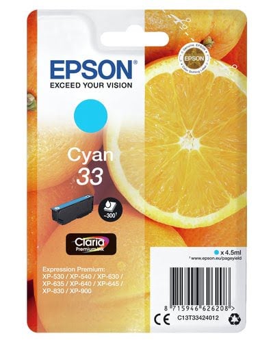 Epson - Cyan - C13T33424012 - Achat / Vente Consommable imprimante sur grosbill.com - 2