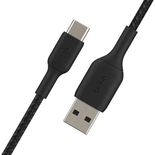 USB-A to USB-C Cable Braided 1M Black - Achat / Vente sur grosbill.com - 1