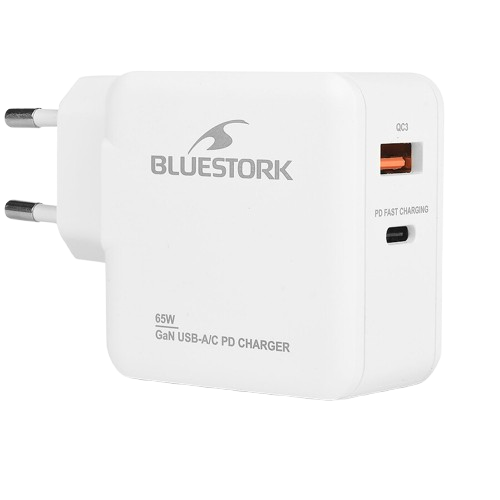 GAN TECH 65W - USB-C/A - Blanc - Accessoire PC portable Bluestork - 0