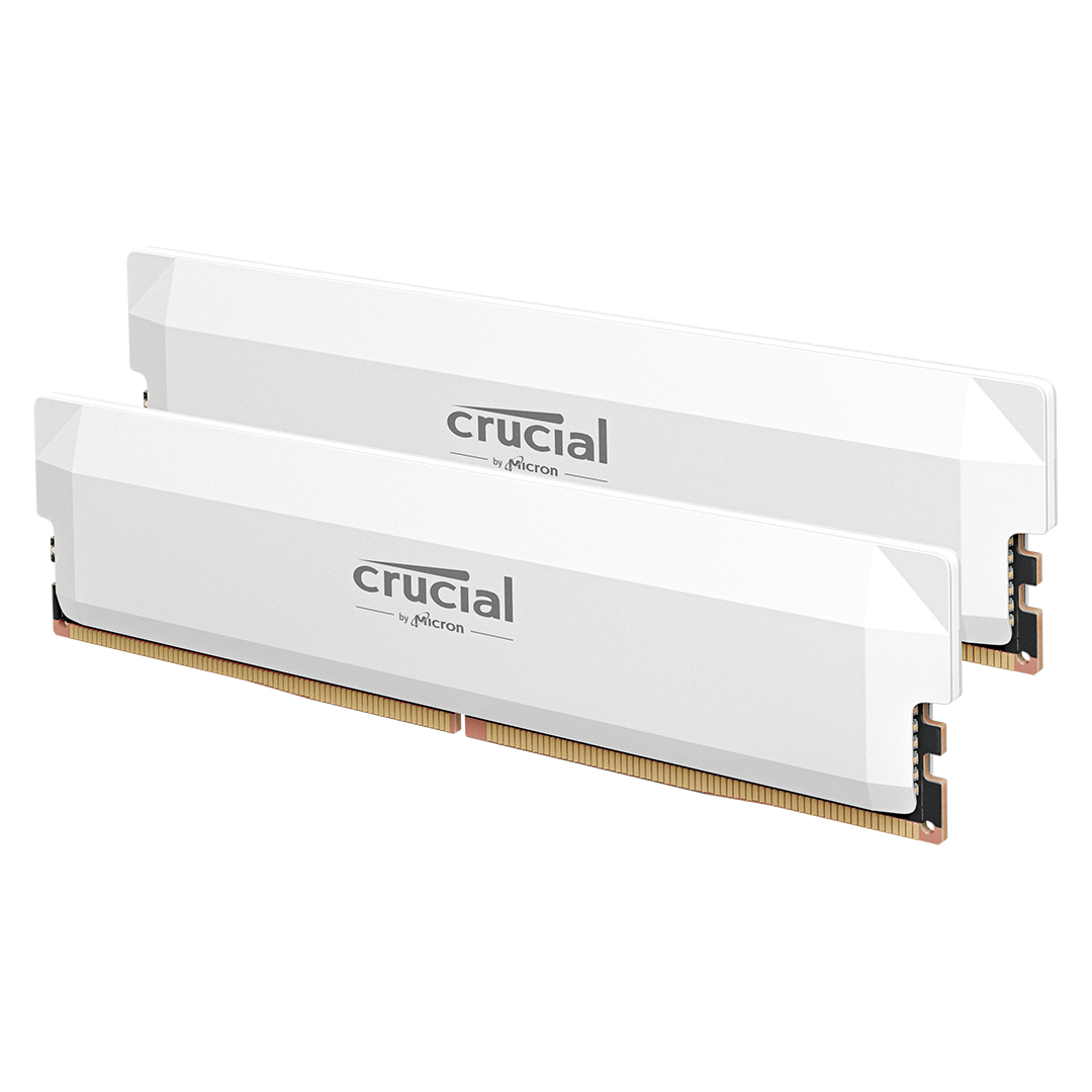 Crucial Pro Overclocking 64G (2x32G) DDR5 6000MHz CL40 Blanc - Mémoire PC Crucial sur grosbill.com - 1