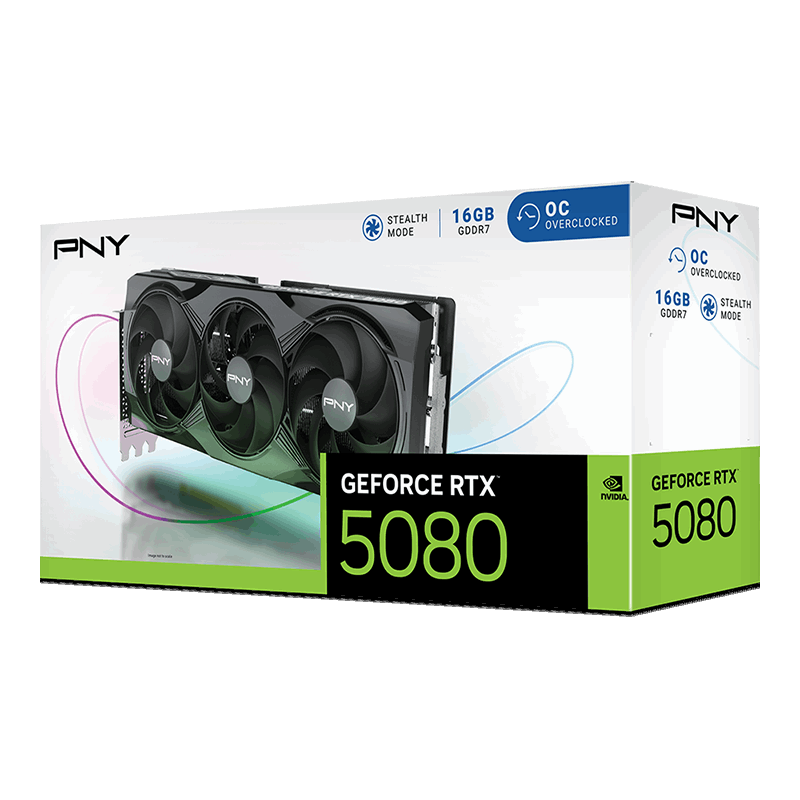 PNY RTX 5080 16GB Overclocked Triple Fan  - Carte graphique PNY - 10