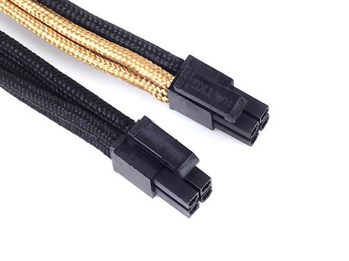 Cable tressé 8-Pin EPS/ATX 4+4-Pin 300mm GOLD/BK - Connectique PC - 2