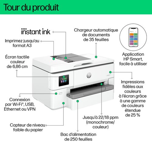 HP OFFICEJET PRO 9720E WF AIO - Achat / Vente sur grosbill.com - 11