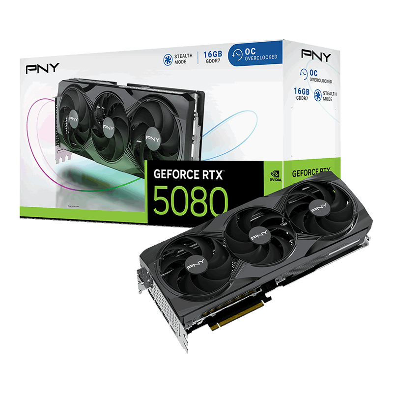 PNY RTX 5080 16GB Overclocked Triple Fan  - Carte graphique PNY - 0