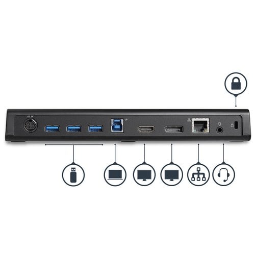 4K Laptop Docking Station DP HDMI USB 3 - Achat / Vente sur grosbill.com - 3