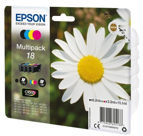 Epson - Noir, Cyan, Magenta, Jaune - C13T18064012 - Achat / Vente Consommable imprimante sur grosbill.com - 1