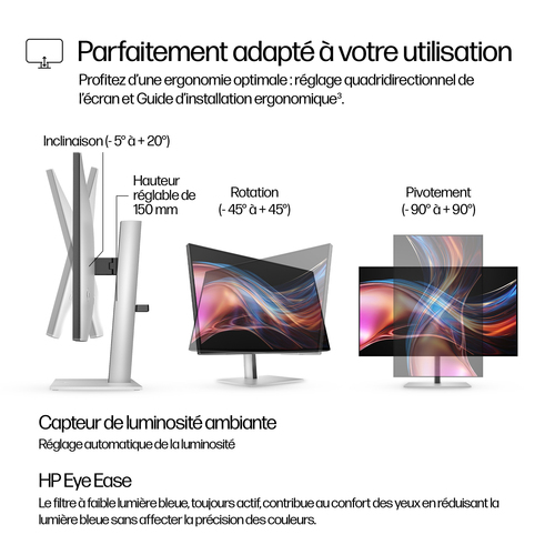 HP 27"  8J9E6AA#ABB - Ecran PC HP - grosbill.com - 10