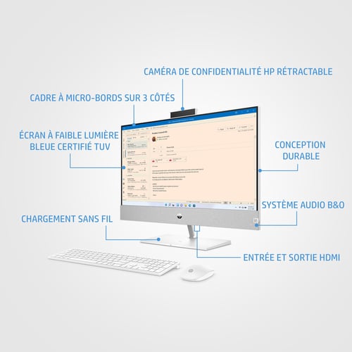 HP Pavilion 24" FHD/R5-5500U/16Go/512Go/W11 - All-In-One PC/MAC - 11