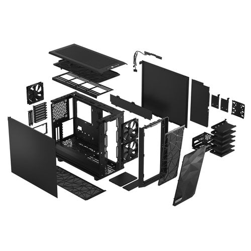 Fractal Design Meshify 2 Black Solid Midi-Tower, schwarz - Achat / Vente sur grosbill.com - 22