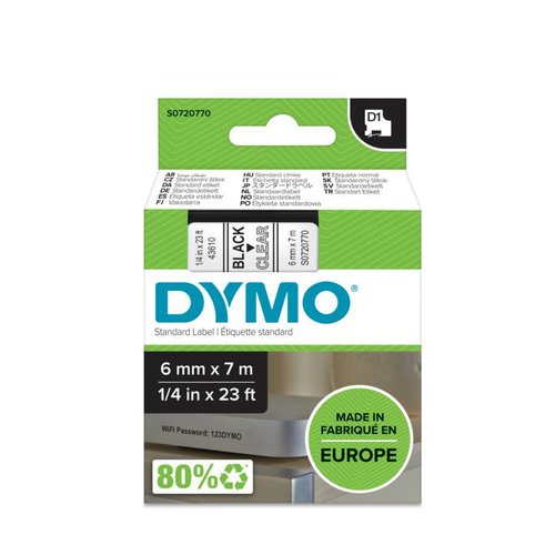 Dymo D1 - TAPE 6MMX7M - Achat / Vente Consommable imprimante sur grosbill.com - 1