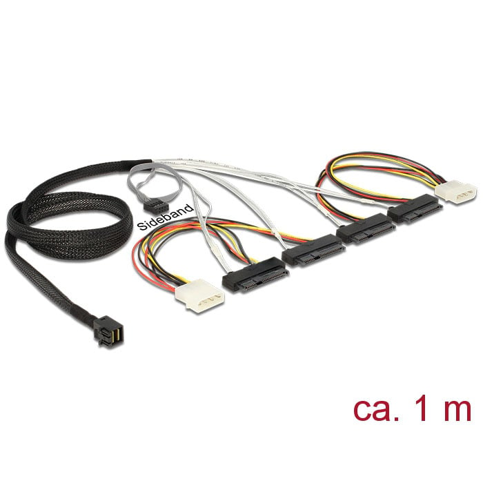 Cable Mini SAS SFF-8643 vers 4x SAS SFF-8482 - Connectique PC - 0