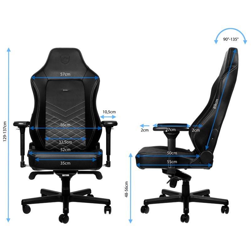 NobleChairs HERO Noir/Blanc - Siège PC Gamer - grosbill.com - 4