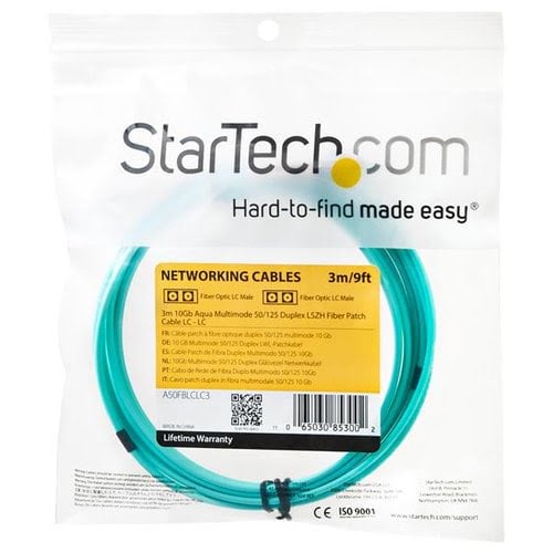 3m 10 Gb Aqua Fiber Patch Cable LC/LC - Achat / Vente sur grosbill.com - 3