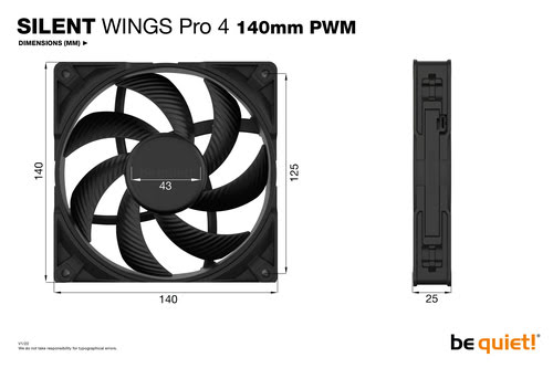 be quiet! SILENT WINGS PRO 4 140mm PWM - Ventilateur boîtier - 5