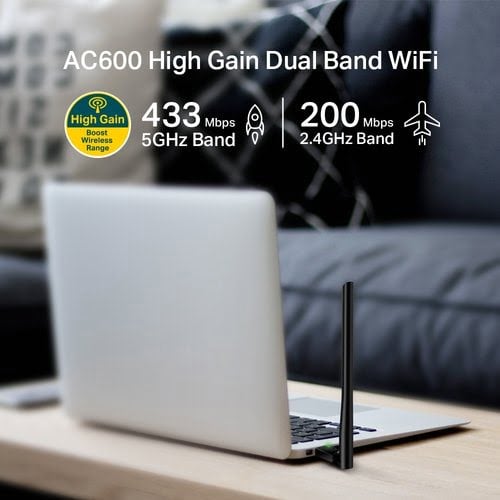 AC600 High Gain Wi-Fi Dual Band USB Adap - Achat / Vente sur grosbill.com - 2