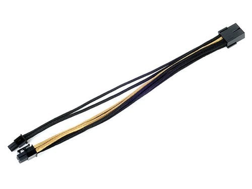 Cable tressé PCIe-6+2-Pin CPU - 250mm GOLD/Black - Connectique PC - 2